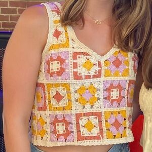 Rebellion Multicolor Crochet Tank Top